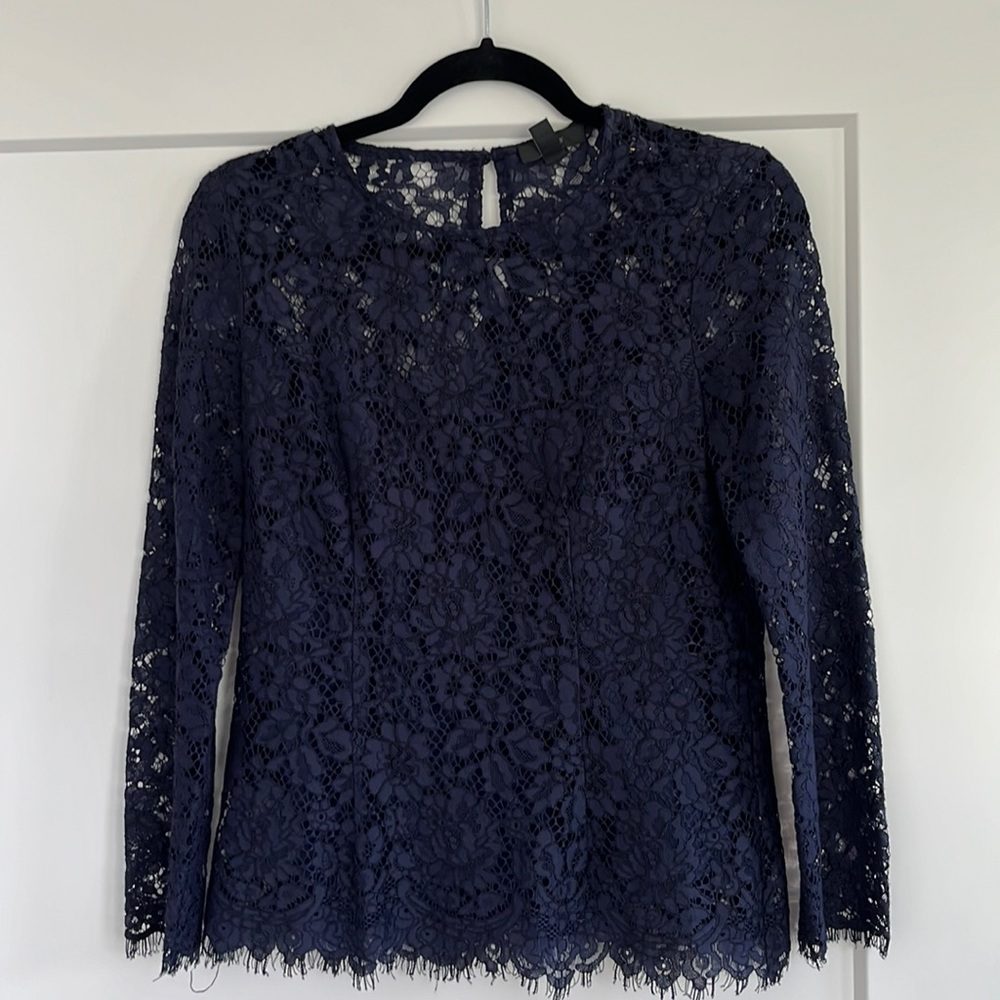 J. Crew long sleeve lace blouse